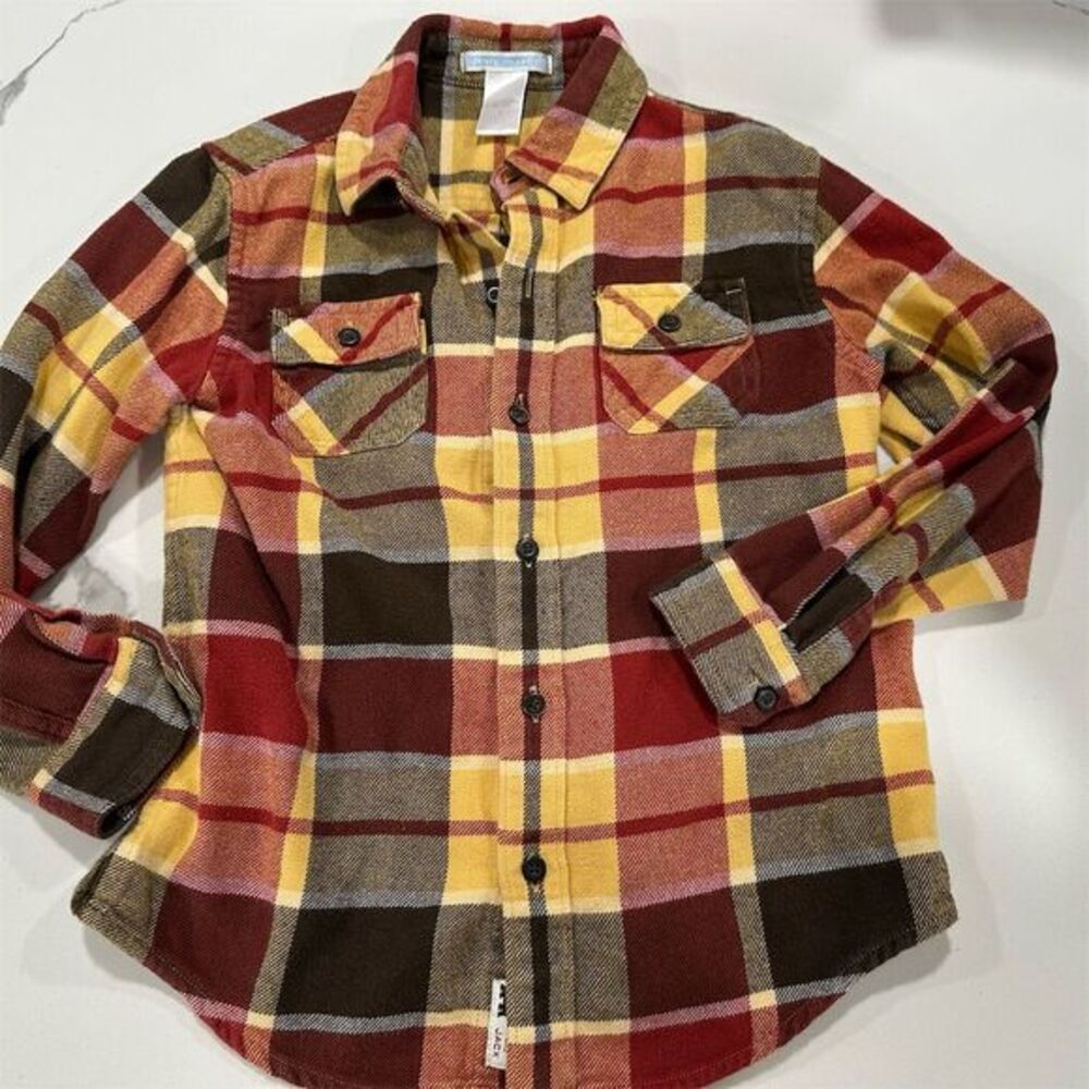 Janie and Jack Boys' Long Sleeve Plaid Button-Up Shirt Size 5 AK95